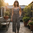 Xhilaration Jumpsuit  Romper Wide Leg Spaghetti Straps Size Large Pebble Design