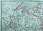 Vintage 1885 Michigan Wisconsin Map 21 x13    Old Antique Original Watersmeet Mi