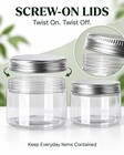 12 Pack Clear Plastic Jars Containers With Screw On Lids  Refillable Wide-mou   