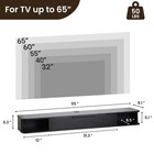 Floating Tv Stand  55  Wall Mounted Tv Cabinet  Wood Media Console For Tvs Up   