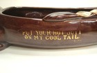 Whimsical Dachshund Mid Century Ashtray   Put Your Hot Butts On My Cool Tail  