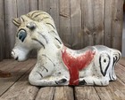 Vintage Cast Aluminum Zebra Horse Playground Carousel Ride On Toy