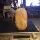 Himalayan Pink Salt Crystal Lamp W  Wood Base  Corded Power  Switch