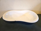 Vintage White Porcelain Enamelware Baby Bath Tub Wash Basin Unique Shape