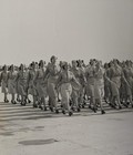 Wwii Era Photograph Corps Of Women Marching In Military Uniform Waac  