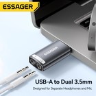 Essager External Usb Sound Card To 3 5mm Mic Headphone Jack Stereo Headset Audio