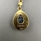 Avon Necklace Y Drop Rhinestone Iridescent Gold Tone Prom Signed 16   