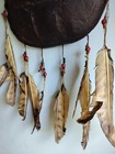 Beaded Indian Turtle Breastplate Patina Feathers Sinew Leather 19 