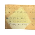 Vtg La International Film Exposition March 18 1975 Ticket Filmex Abc Plitt