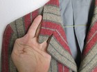 Vintage  30s Belt Back Pleated Western Tweed Sportcoat Striped Jacket 4 Button