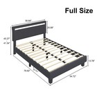 Bed Frame Full queen king With Adjustable Headboard     Charging Station