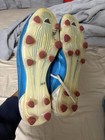 Adidas F50 Men   s Soccer Cleats Blue white Lace-up Plastic Low Top