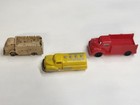 Vintage Toy Truck Lot Of 3 Auburn Rubber Gasoline Tanker Red Truck Usa