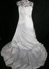 Alfred Angelo Wedding Dress Ball Gown 16-18 White Ruffles Corset Bling Ruched
