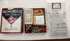 Rare Vtg 1940s Ww2 Era Monopoly Game Wooden Tokens Houses   Hotels Black  6 Box
