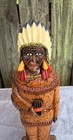 Vntg Hand-carved And Painted Wooden 5 Cent Cigar Store Indian Chief Figurine