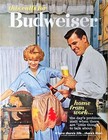 Budweiser Beer Print Ad Vintage 1962 Ephemera Wall Art Home From Work Decor