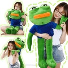 45cm Sad Frog Plush Toy Soft Stuffed Pillow Magic  expression Pepe The Sad Frog