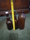 Antique Brown Bottles Lot Of 3 Very Old Decent Usa Vintage Brands Unique Rare 