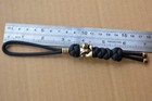 550 Paracord Combo Knife Lanyard Black With Retro Brass Sexy Hips   Skull Bead