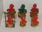 Vintage Lot Of  6  Large Hong Kong Pixie Elves Gnomes Hard Plastic Figures