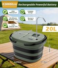 Portable Shower For Camping With 20l Bucket  13000mah Led Display 5 Speeds Modes