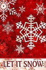  Let It Snow Winter Snowflakes Decoration Christmas House Flag 28  X 40   Red