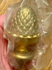 Vintage Pinecone Acorn Or Pineapple Shaped Brass Metal Finials  Set Of Two