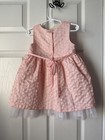 La Princess Girls Blush Pink Floral Jacquard Party Dress   Pink Baby Dress   24m