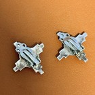 Zuni Zia Sun Face Stud Earrings Turquoise Coral Inlay  Sterling Silver