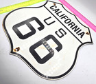 Vintage Us Route 66 California Porcelain Metal Highway Sign Gas Oil Road Shield
