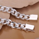 925 Sterling Silver Color Bracelet For Men Jewelry Heavy Thick Cuban Link Chain 