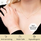 10k Yellow Gold Dainty Lab Grown Diamond Pendant With Adjustable 16 -18  Chain