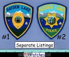 Hayden Lake  yellow Letters Old  Idaho Shoulder Patch Sailboat Snow Mountains 4i