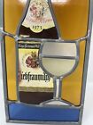 Vintage Stained Glass Wine Bottle   Glass Wall Decor Hanging 6    X 14   