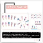 Extra Long Press On Nails Coffin Fake Nails Full Cover False Nails With Colorful