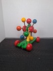 Vintage Kouvalias Greece Wooden Pull Toy Bell Colorful Balls Collectable 
