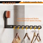 Wall Mounted Clothes Drying Rack Laundry Dryer Hanger With Suction Cup Foldable