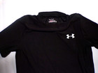 Under Armour Athletic Boys Black Stretch Youth Large Heatgear Tee R2