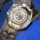 Antique Complete Glass Door Knob Set W  Door Plates Mortise Lock Skillman Co 