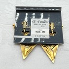 Vintage Edgar Berebi Gold Tone   Brown Enamel Pointed Clip Earrings 80s Nos