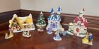 2005 Disney Princess 12 Piece Lighted Porcelain Christmas Village Set Brass Key