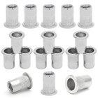 50pcs M6 Stainless Steel Threaded Insert Rivet Nut  M6-1 0mm Rivnuts Flat Head