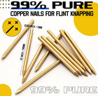 12 Pack Flint Knapping Tool 3 5 Inch Pure Copper Nails Flint Knapping Tools 3 5 