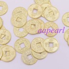 500 Feng Shui Coins 14mm Golden Color Lucky Fortune Coin Metal Ching Money