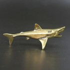 Brass Shark Figurine Statue Animal Figurines Toy Home Office Desktop Decoration 