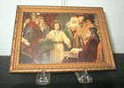 Vintage Boy Jesus In The Temple By Hoffman Religious Picture Oil Glazed Finish