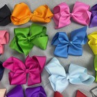 Large Grosgrain Ribbon Hair Bows Lot Solid Color Bows Barrettes Ponytail Clips