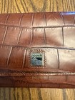 Dooney   Bourke Croc Embossed Leather Trifold Checkbook Wallet