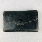 Vintage Jiffy Coin Purse Leather Metal Frame Holds Penny Nickle Dime Quarter 40s